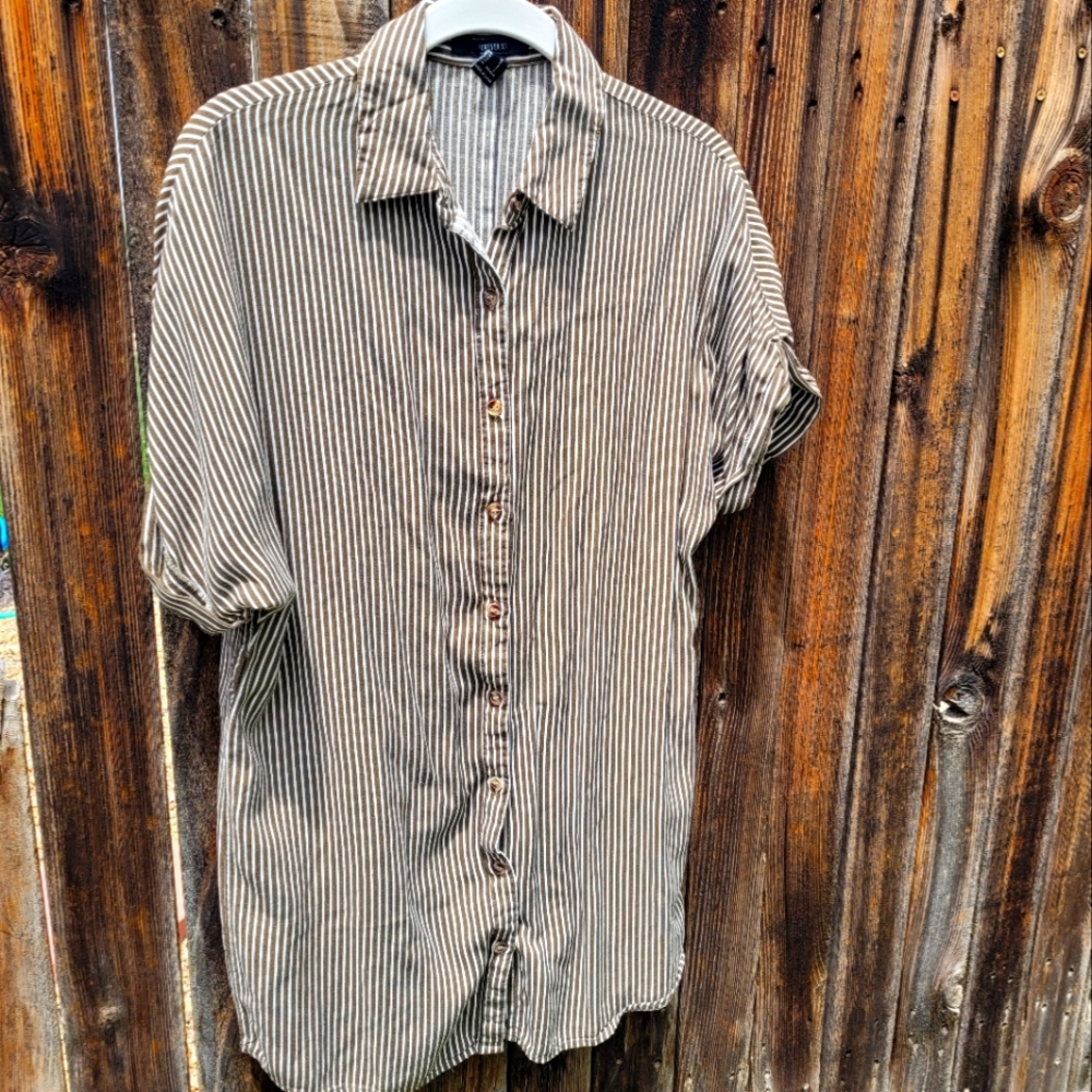 Forever 21 Striped Button Down Tunic